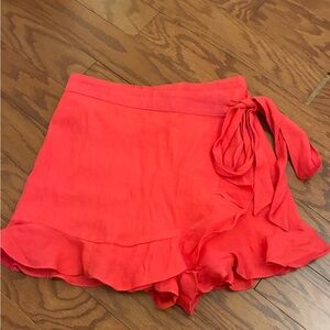 Pants Store Vibrant Coral Ruffle Skort
